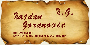 Najdan Goranović vizit kartica
